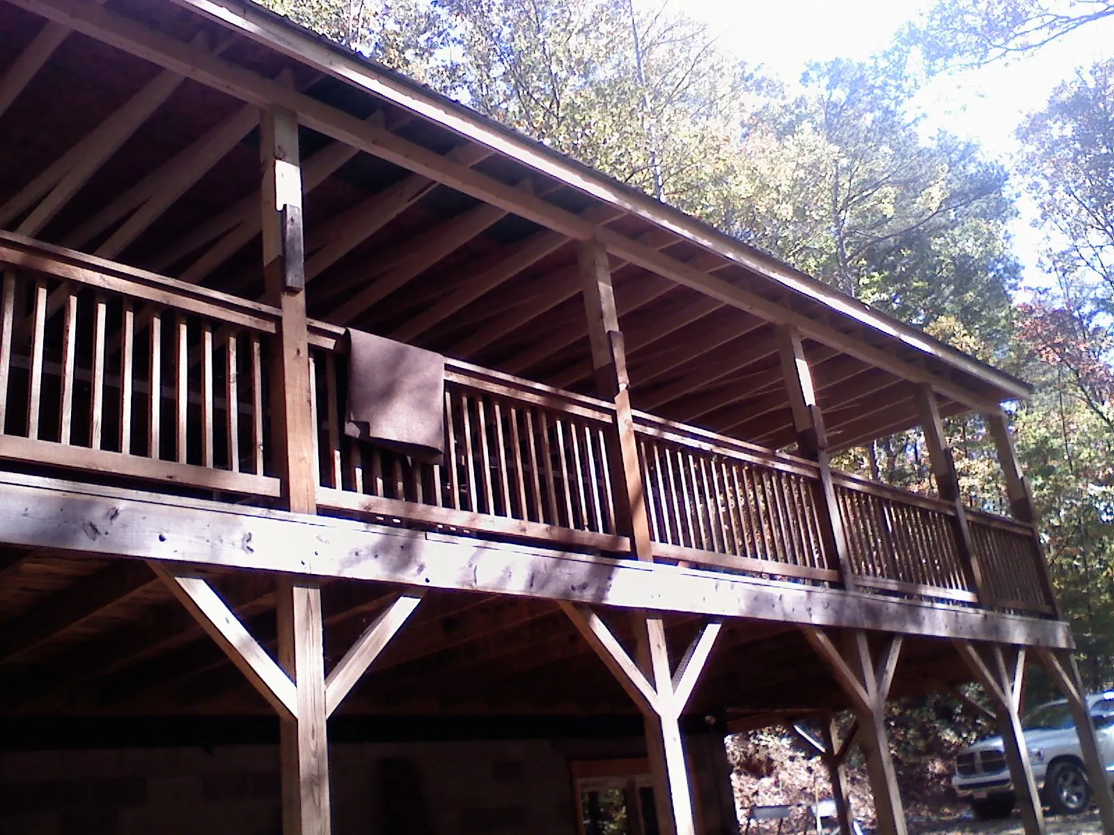 Timber framing under a new elevated porch and deck — Roof Leak Repair in Green Pond by Roofing Brothers